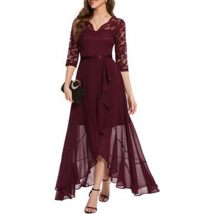 Bbonlinedress Women's V-Neck Dress for Women Wedding Guest Hi-Lo Floral Lace Prom Cocktail Party Formal Bridesmaid Dress (X-Large) Bbonlinedress Women's V-Neck Dress for Women Wedding Guest Hi-Lo Floral Lace Prom Cocktail Party Formal Bridesmaid Dress (X-Large)