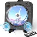 Bluetooth CD Player with Speakers DESOBRY Small Wall CD Player for Home with Remote Control FM Radio Digital Screen Headphone Jack, Support AUX USB, Black