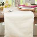 Fennco Styles Modern Solid Faux Rabbit Fur Table Runner 12" W x 60" L – Ivory Plush Table Cover for Dining Room, Banquets, Family Gatherings, Holidays, Special Events and Home Décor