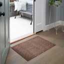 Town & Country Basics Smooth Step Houndstooth Low Profile Utility Kitchen Mat, Machine Washable, with Non-Slip Backing, Brown/Beige, 24"x35"