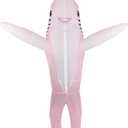 KMiKE Inflatable Shark Costume for Adult(Kids) Funny Halloween Costumes Fantasy Cosplay Blow up Costume (Pink)