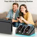 2 x Switch 2 Controller Charger Docking Station for 2025 Nintendo Switch 2 Joycon, Fast & Ergonomics Magnetic Charging Dock Station with RGB Lighting & for Joy con 2 Controller Accessories Kit (Black)