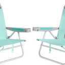 SUNNYFEEL Extra Wide Low Beach Chair 2 Pack 5 Position Lay, XL Oversized Portable Folding Camping Chairs with Cup Holder for Outdoor/Sand, Foldable Backpack Beach Chair for Adults Heavy Duty 500 LBS