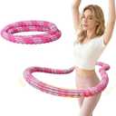 Soft Spring Hula Circles,Weighted Hula Hoops for Women,Weight Loss,3.3lb Foldable Fitness Hoop, Silent Type,Fabric, Noise-Canceling, Portable Exercise,for Women Beginners Adults Kids, Home Travel Gym, 47.62"