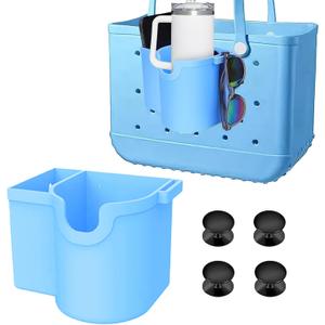 2 x 3 in 1 Phone Holder for Bogg Bag, Cup Holder for Stanley Cup, Sunglasses Holder for Bogg Bag Accessories, Organise Your Bag More Efficiently (Blue)