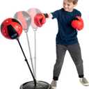 NSG Punching Bag for Kids & Boxing Gloves Set - Adjustable Freestanding Speed Bag with Spring-Loaded Stand, Junior Boxing Gloves & Hand Pump - Portable, Easy Assembly for Boys, Teens, Toddlers Ages 4+ (One Size)