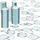 Sintuff 500 Pcs Mirror Pieces for Crafts Mirror Glass Mosaic Tile Mini Round Square Teardrop Triangle Rhombus Small Mirror Pieces Bulk for DIY Home Wall Door Decorations, 5 Shapes