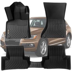 orealtrend Black Floor Mats Liners Replacement for Audi Q5 / SQ5 2009-2017 Heavy Duty All Weather Guard Front and Rear Car Carpet-Custom Fit-Tough/Durable/Odorless