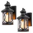 Laplusbelle 2-Pack Outdoor Wall Lights, Porch Lights, Waterproof Outdoor Wall Sconce, Exterior Light Fixture Matte Black with Clear Glass Shade for Garage Patio Front Door Balcony, 12in.