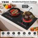 VBGK 24 Inch Electric Cooktop,110V 3000W Electric Stove Top with LED touch Control,8 Power Levels, Kids Lock & 4H Timer,Overheat Protection stove, 2 burner cooktop