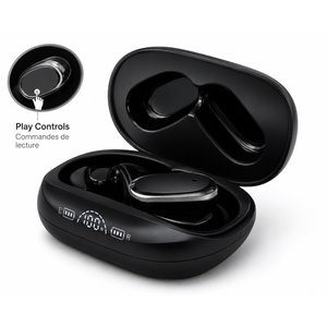 Helix True Wireless Air Open-Ear Earbuds wit LCD Display Charging Case