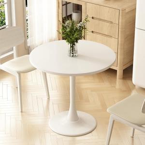 Round Dining Table 30" Circle Tulip Table for 4 People,White