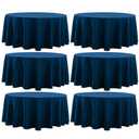 Aocoz Round Tablecloth 120 Inch Tablecloth 2 Pack Navy Blue Table Cloths Washable Decorative Linen Polyester TableClothes Cover for Dining Table Banquets Buffet Parties and Wedding
