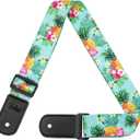 BestSounds Pineapple Ukulele Strap & Hawaiian Style Shoulder Strap Suitable for Soprano Concert Tenor Baritone String Instruments (Pineapple) (Green)