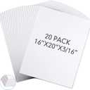20 Pack Foam Board 16 x 20 x 3/16" White Poster Board Bulk Large White Foam Core Boards for Crafts Framing Art Display Presentation Projects School Office