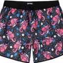 Mens Swim Trunks 5 Inch Quick Dry Bathing Suit with Pockets Beach Board Shorts Mesh Lining (Black, XL)
