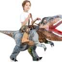 One Casa Inflatable T Rex Costume Kids,Blow Up Dinosaur Suit,Ride On Halloween Costumes for Boys Girls (4-6YRS)