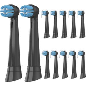 Replacement Toothbrush Head Compatible with Oral B IO, Replacement Heads for Oral B IO 3 4 5 6 7 7G 8 9 10 Series Electric Toothbrushes, Black, 12 Count
