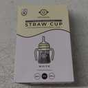 GROSMIMI Spill Proof no Spill Magic Sippy Cup with Straw with Handle for Baby and Toddlers, Customizable, PPSU, BPA Free 6 oz (White)