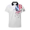 2 Pcs Funny Hawaiian Shirt for Men 4th of July American Flag Casual Summer Shirt for Men Short Sleeve Button Shirt, (Medium, Small)