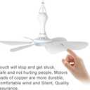USB Mini Small Ceiling Fan quiet Camping Optional Emergency Portable Outdoor Hanging Gazebo Canopy Dorm Fans Silent For Grow Tent,Hiking,Outages Speed Home Room Battery operated,Power Bank powered