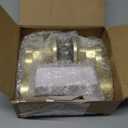 Privacy Wave Style Gold Door Handles (No Key) Interior for Bathroom and Interior Closet, Brushed Gold Door Lock with Reversible Lever, Satin Brass,1 Pack