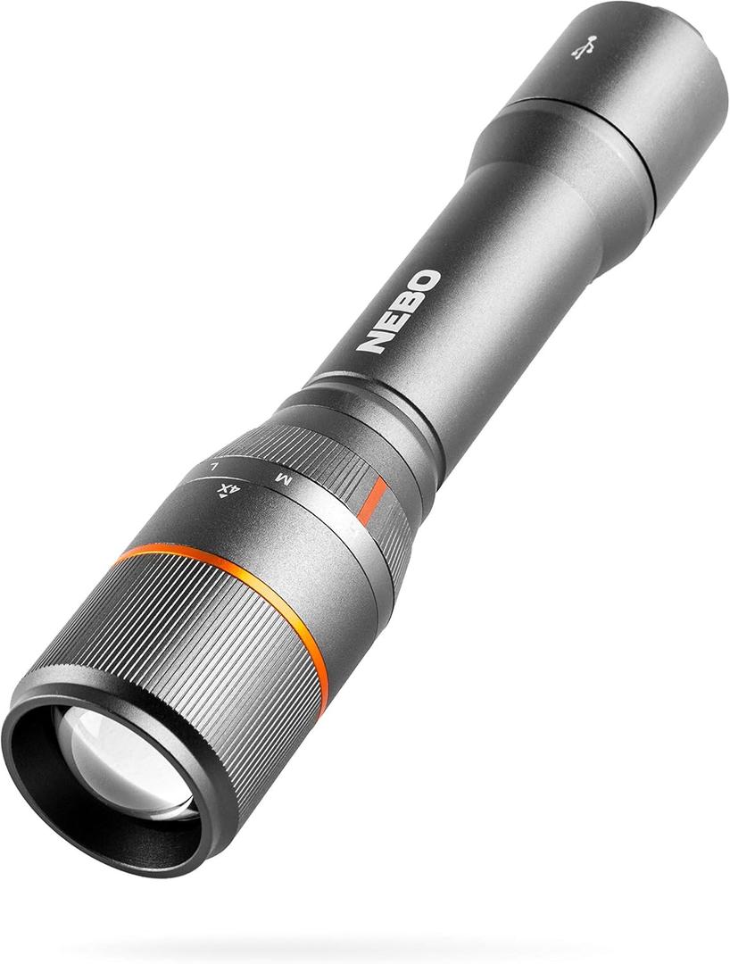 NEBO Davinci 2000 Flashlight & Portable Charger | 2000 Lumens, 4 Light Modes, USB Rechargeable Power Bank, Waterproof, Super Bright LED Camping Light, Includes Charging Cable