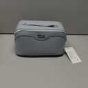 BOYATU Travel Makeup Bag Cosmetic Bags for Women: Large Capacity 3 Pcs Set Make up Bag with Compartments - Waterproof Vegan Leather Toiletry Organizer Bags with Handle (L04 Light Blue)