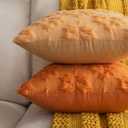 COSIBONO Maple Leaf Fall Throw Pillow Covers 18"x18" Set of 2, Orange Farmhouse Decorative Pillow Covers for Autumn Harvest Holiday Accent Pillow Cases, Faux Fur Pillow Covers for Couch Bed Room