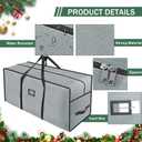 EMOMAS 7.5ft Heavy Duty Christmas Tree Storage Bag - Waterproof 600D Oxford Fabric, Reinforced Handles, Dual Zippers & Wide Opening. Christmas Tree Box. Solve Post - Holiday Storage Hasslesgrey