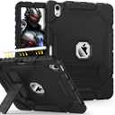 Grifobes Case for iPad Air 11-inch (M4/M3/M2) 2026/2025/2024, for iPad Air 5th/4th Generation 2022/2020 10.9", Heavy Duty Rugged Cover with Stand/Pencil Holder for i Pad Air 5 4 Gen(Black)