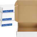 Assorted-Sizes-Shipping-Boxes-24-Pack: 11x8x2 & 12x9x3 & 13x10x2 Small-Shipping-Boxes-Mailers, White Corrugated-Cardboard-Boxes-for-Packing-Small-Business Mailing
