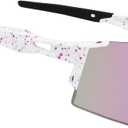 OULAIQI Cycling Sunglasses Polarized Sunglasses for Cycling Men Women with 1 Lens or 3 Interchangeable Lens Baseball Glasses (Purple)