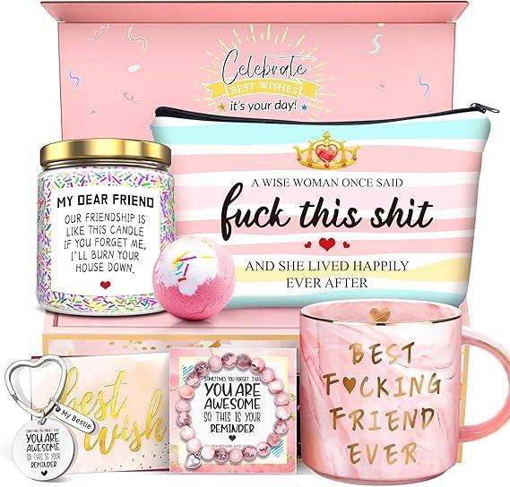 Birthday Gifts for Women Best Friends Friendship Gifts for Women Funny Gifts for Female BFF Female Bestfriend Bestie Scent Candles Coffee Mug Gifts for Friends Her Sister