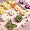 2 Pack Flower Silicone Molds, Large Daisy Flower Baking Molds Butterfly Silicone Chocolate Candy Molds for Soap Making Candle Cookie Ice Cube Wax Melts Cake Decorating Baking Supplies
