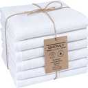 Waffle Kitchen Towels 100% Cotton Set of 6 - Heavy Duty 320 GSM Quality Dish Cloths - Soft Absorbent Washable for Kitchen Use - Quick Drying Dish Towel 16x26 inch White
