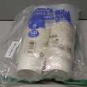 ESSENTIAL Paper Ice Cream Cups with Lids, 50pcs 8oz Disposable Dessert Bowls with Lids for Hot or Cold Food, Paper Snack Containers for Sundae, Frozen Yogurt, Soup (White)