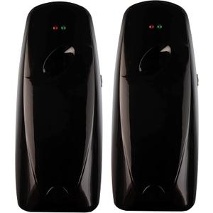 Automatic Air Freshener Spray Dispenser (2-Pack) Wall Mounted or Free Standing, Commercial and Home Use, Multiple Time Scent/Mist Release Settings for Room/Restroom Sprayer (Black)