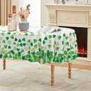 Horaldaily St. Patrick's Day Tablecloth 6084 Inch Oval, Green Love Pattern Watercolor Style Washable Seasonal Table Cover for Party Picnic Dinner Decor