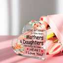 3 x Gifts for Mom from Daughter,Appreciation Gifts for Mom Birthday Thanksgiving Christmas,Always Be Closer At Heart Sign Acrylic Flowers Plaque 4.5x4.5 Inches