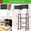 Over-The-Toilet Storage Rack, 4-Tier Bathroom Organizer Shelf Over Toilet with Barn Doors Cabinet and Basket, Freestanding Space Saver Bathroom Shelves with Paper Holder Above Toilet (Black & White), Large