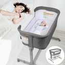 3 in 1 Baby Bassinet, Bedside Sleeper, & Playpen, Easy Folding Portable Crib (Grey)- KoolaBaby (Bassinet), 