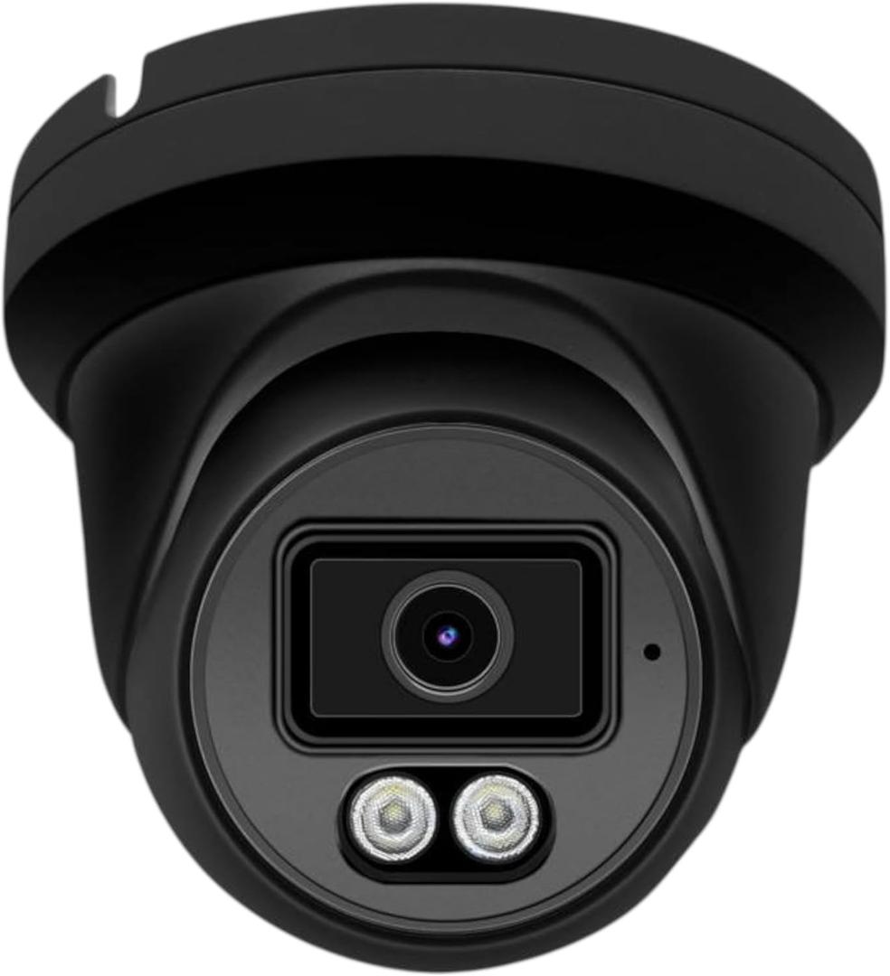 4K PoE Security Camera, 8MP IP Turret Dome, Big Sensor, Built-in Microphone, Smart Dual-Light Color Night Vision, IP67 Outdoor/Indoor, NDAA Compliant, ONVIF Compatible (Black)