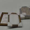 eletecpro 5x7 Picture Frames Set of 4, Vintage Gold Photo Frames with Glass, Displays 4x6 Photo with Mat or 5x7 without Mat for Tabletop or Wall Decor, Gold