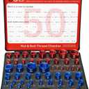 50 Pcs Nut and Bolt Thread Checker - 27 Standard & 23 Metric, Detachable Bolt Size Finder Tool, Screw and Nut Identifier Thread Gauge Especially for Tight Spaces