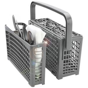 Noa Store Dishwasher Silverware Cutlery Basket (Gray Detachable) - Universal Organizer Basket for Small Items -Fits Most Dishwasher Models - Foldable & Portable Rack - Organize and Separate Silverware