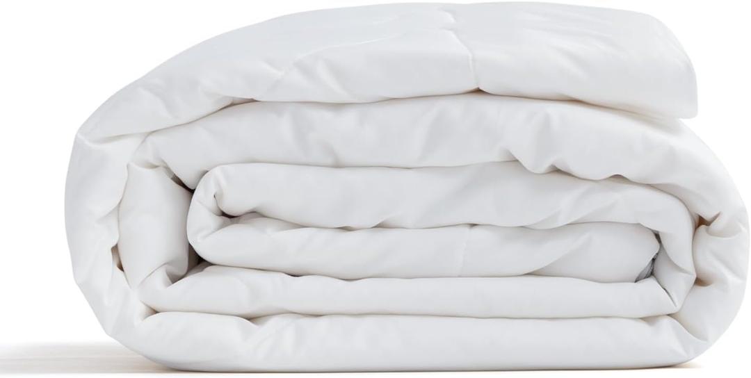 100% Wool Comforter Queen Size Duvet Insert Noiseless Cotton Shell Cover Down Comforter Temperature Regulation Breathable Comfortable for Summer Lightweight Warm Bedding for a Luxurious Sleep, 4.85lb (Queen for Summer, White)