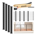 Muzata 15-20FT Modular Black Cable Railing Kit 42 Inch 4 Level Post Kit Complete Set Cable Railing System for Decks Length Adjustable Easy DIY with Paper User Guide (No Handrail) RWS2 BH4L
