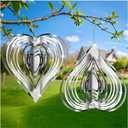 Wind Spinner 3D Hanging Wind Sculptures Outdoor Sparkly Metal Flowing Stainless Steel Mirrored Patio Wind Chime Decor for Yard Garden Balcony Decoration