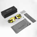 Night Driving Glasses Night Vision Glasses Fit Over Glasses Polarized Anti-Glare UV400 Gift for Men Women (Night Vision (Yellow Lens / Glossy Black Frame))